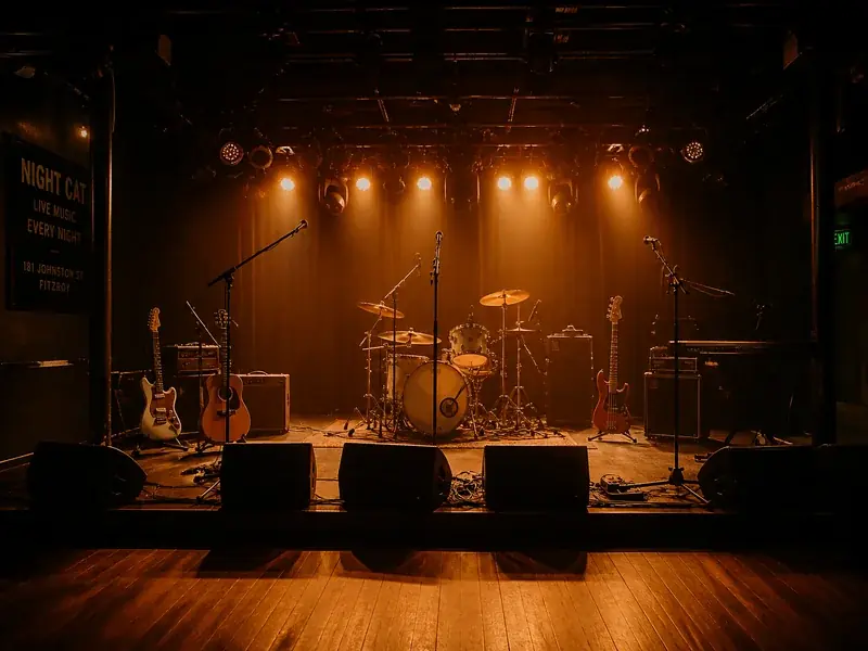 a small stage for live bands