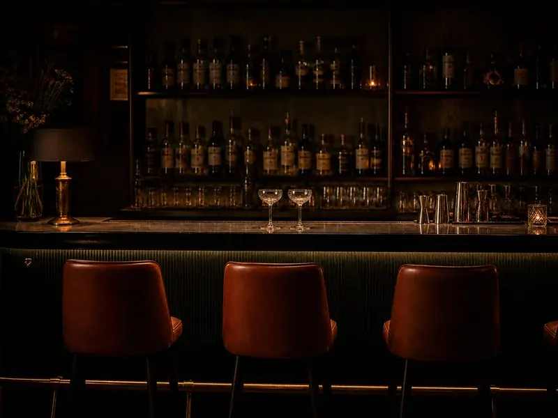 a low-lit bar interior