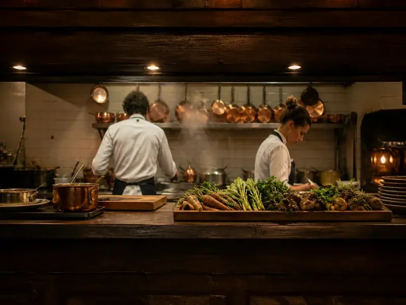 a restaurant dining room